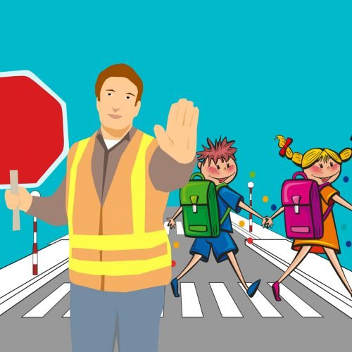 cartoon, school, road